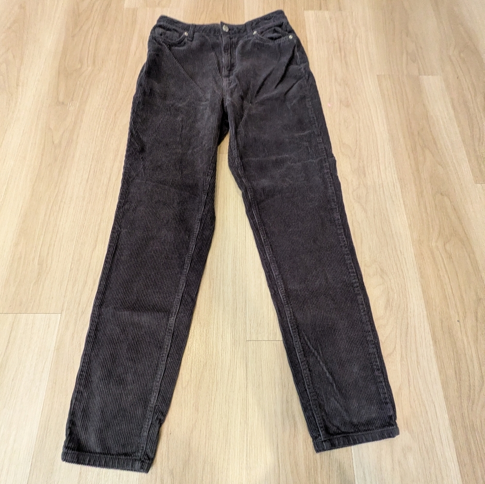 Bdg Dark Grey Corduroy High Rise Mom Pants Size 28 Urban Outfitters